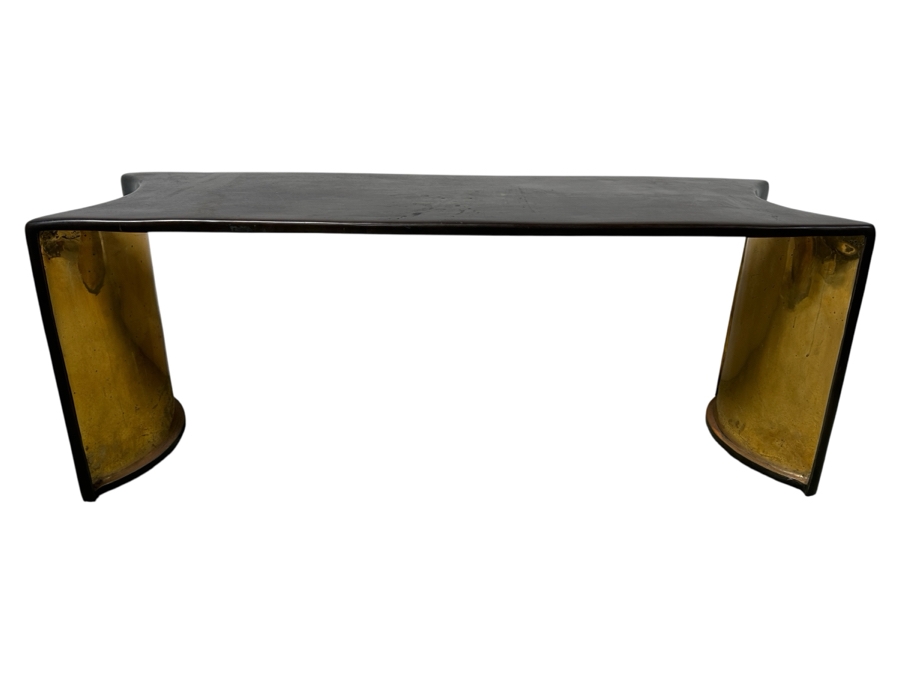 Solid Brass / Copper Metal Modernist Bench Very Heavy 48W X 15D X 18H Retails $4,200