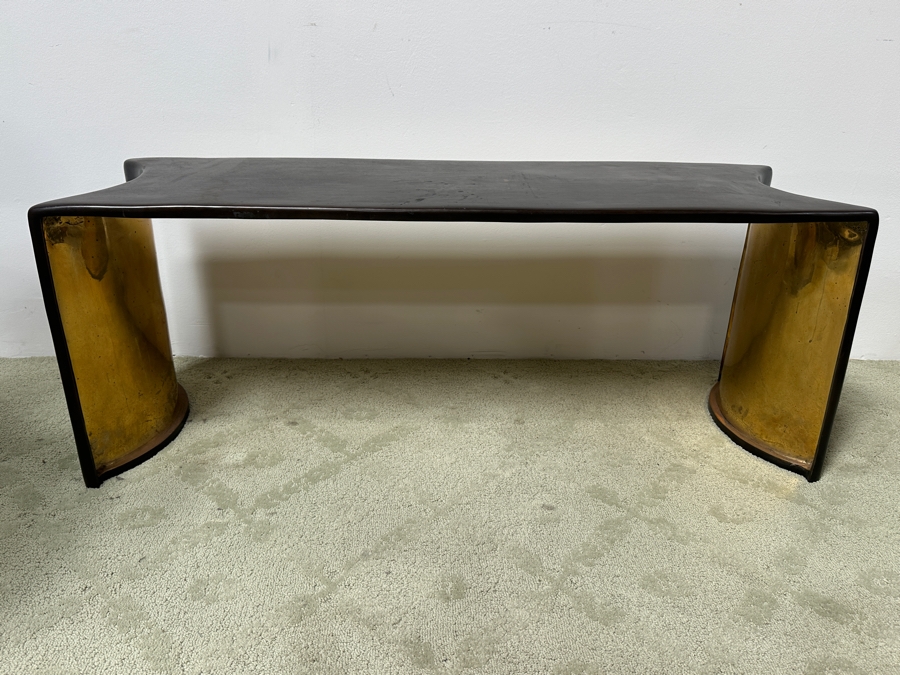 Solid Brass / Copper Metal Modernist Bench Very Heavy 48W X 15D X 18H Retails $4,200 [Photo 3]