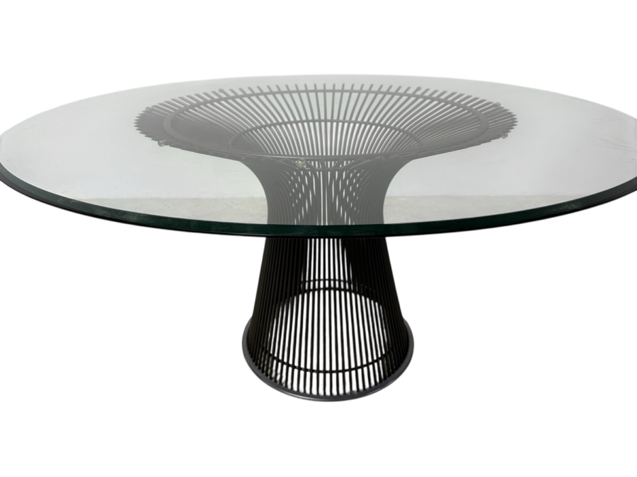 Warren Platner 53.75' Glass Top Dining Table For Knoll In Metallic Bronze Finish (Chairs Not Included) Retails $6,000 [Photo 4]