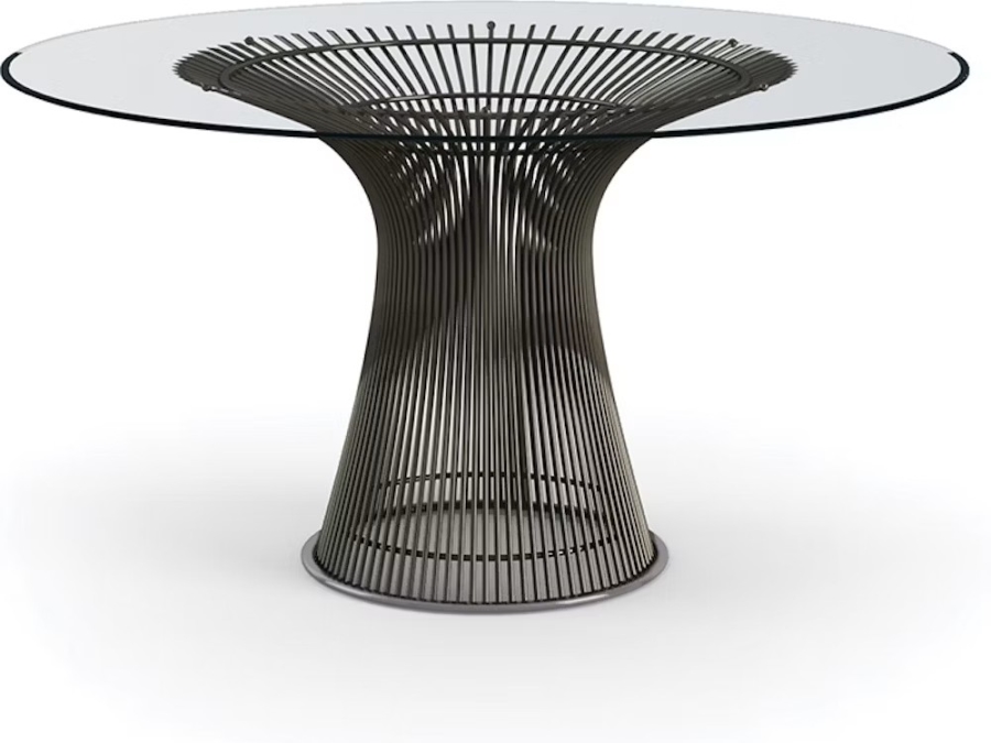 Warren Platner 53.75' Glass Top Dining Table For Knoll In Metallic Bronze Finish (Chairs Not Included) Retails $6,000 [Photo 3]
