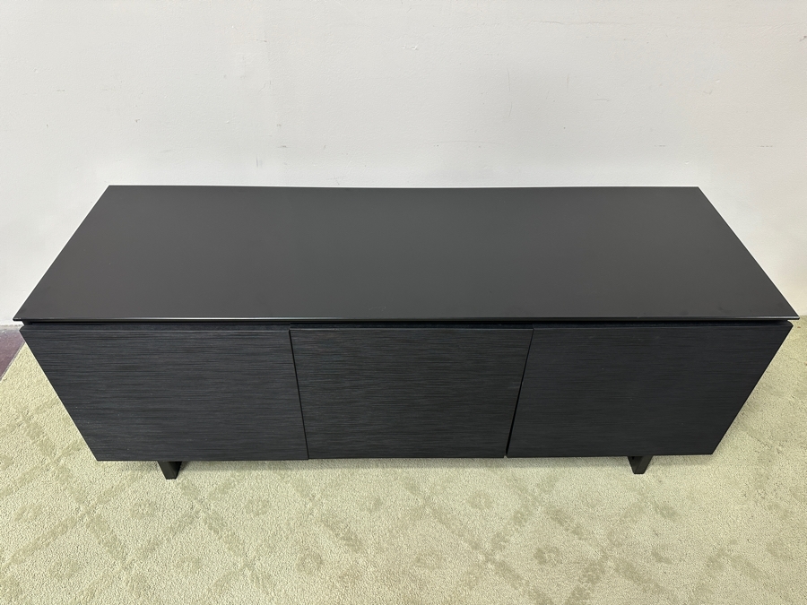 Black Entertainment Credenza AV Cabinet By Salamander Design 64W X 21D X 25.5H Retails $5,000 [Photo 6]