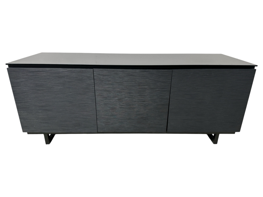 Black Entertainment Credenza AV Cabinet By Salamander Design 64W X 21D X 25.5H Retails $5,000 [Photo 3]
