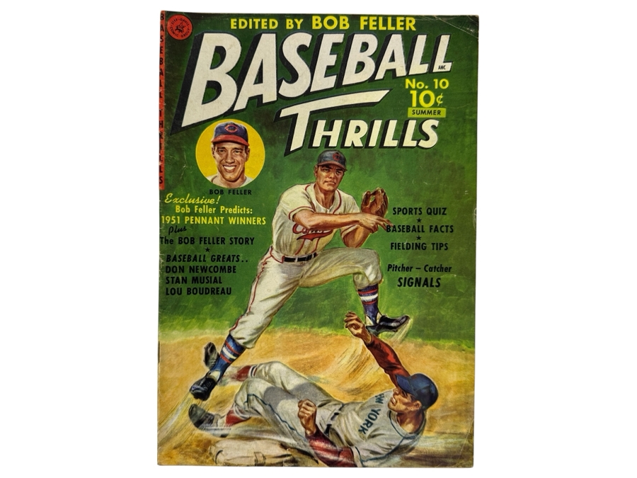 1951 Baseball Thrills Edited By Bob Feller 10 Cent Comic Book No. 10 Bagged