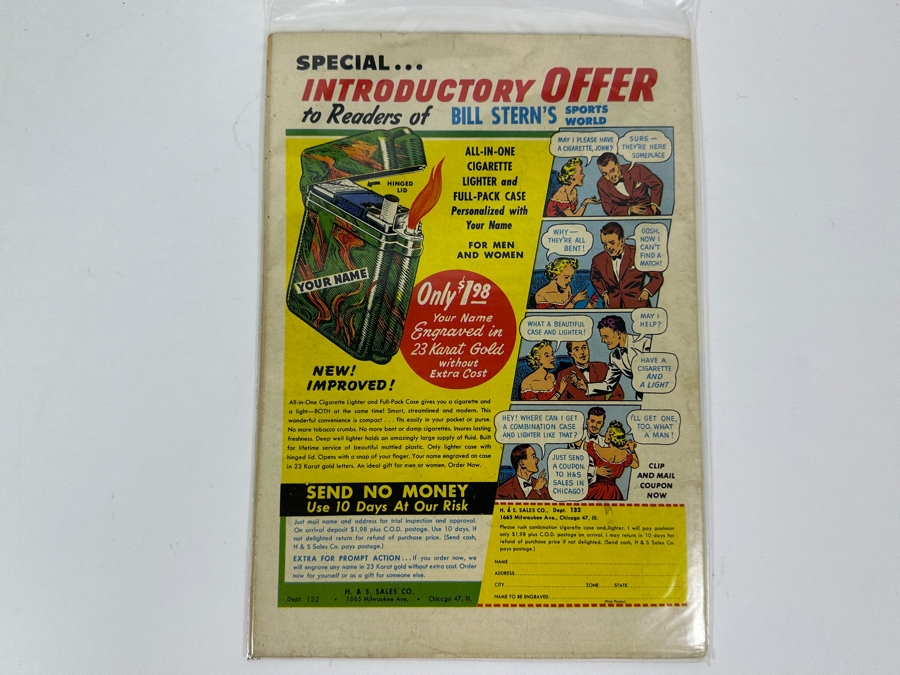 1951 Bill Stern's Sports Book 10 Cent Ziff Davis Comic Book No. 10 Bagged [Photo 4]
