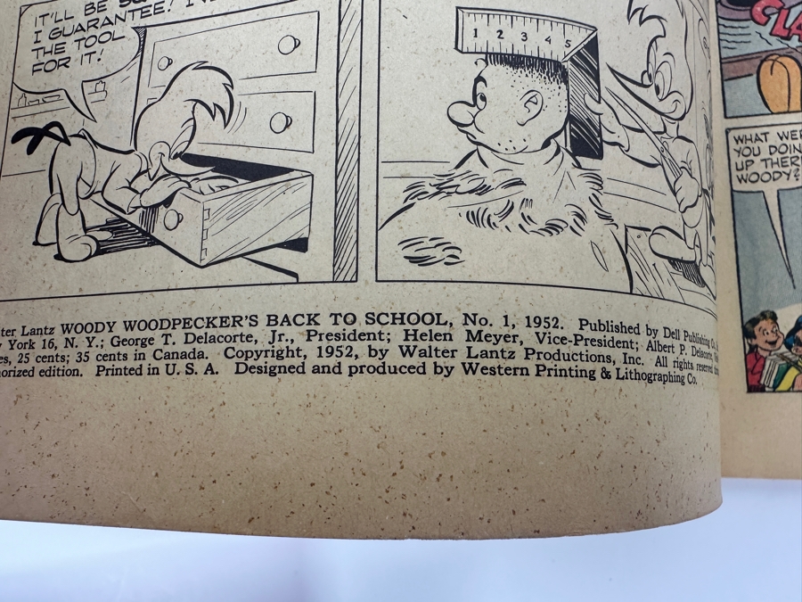 Just Added - Woody Woodpecker's Back To School #1 Dell Comic Book Vintage 1952 25 Cent Comic Book [Photo 5]