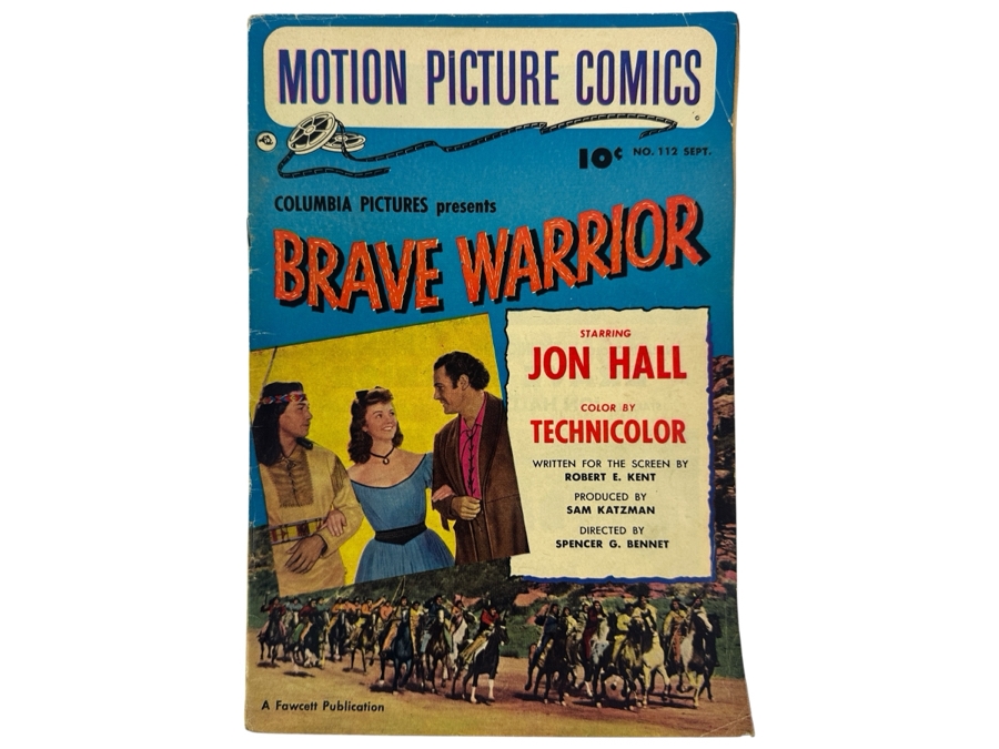 Just Added - Motion Picture Comics #112 Brave Warrior Vintage 1952 10 Cent Comic Book