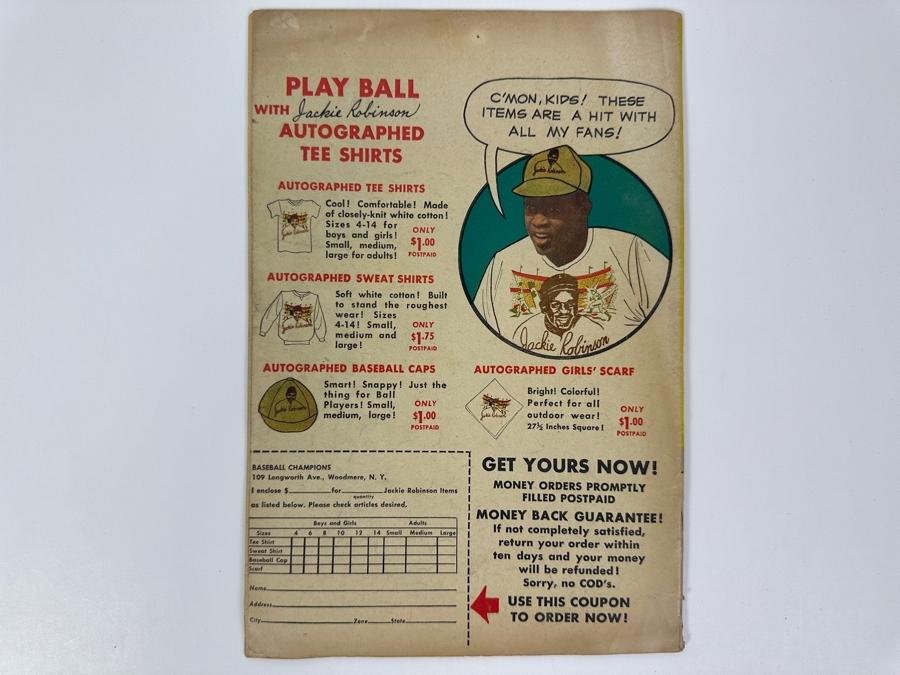 Just Added - Rare Jackie Robinson Baseball Hero #1 Brooklyn Dodgers Fawcett Comics Vintage 1949 10 Cent Comic Book [Photo 4]