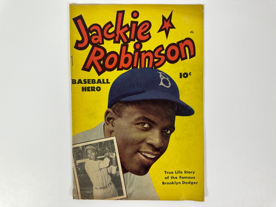 Just Added - Rare Jackie Robinson Baseball Hero #1 Brooklyn Dodgers Fawcett Comics Vintage 1949 10 Cent Comic Book [Photo 2]