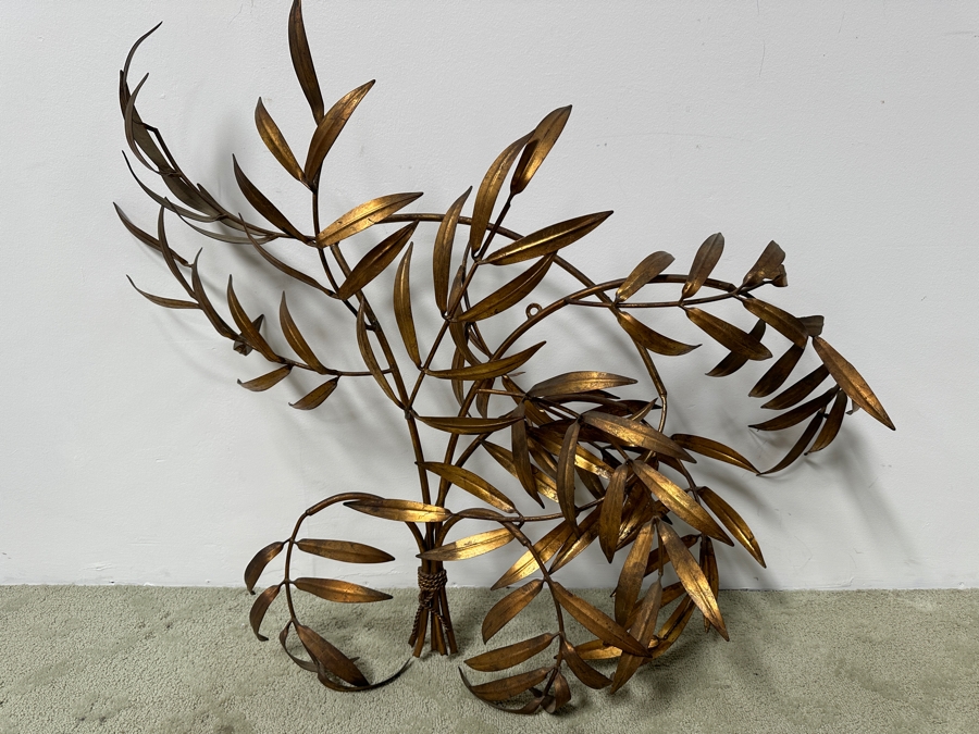 Just Added - Italian Gilt Metal Wall Sculpture 42W X 31H [Photo 2]