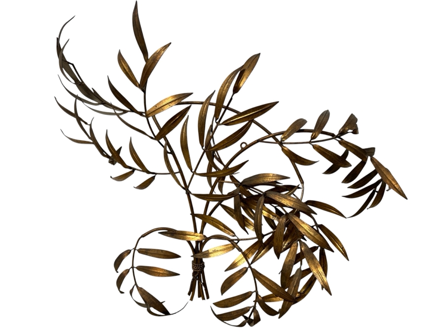 Just Added - Italian Gilt Metal Wall Sculpture 42W X 31H