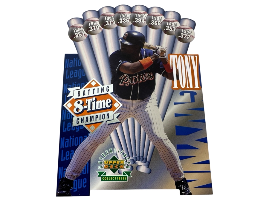 Just Added - Limited Edition Die Cut Tony Gwynn 8-Time Batting Champion Upper Deck Baseball Card Numbered 342 Of 2,500