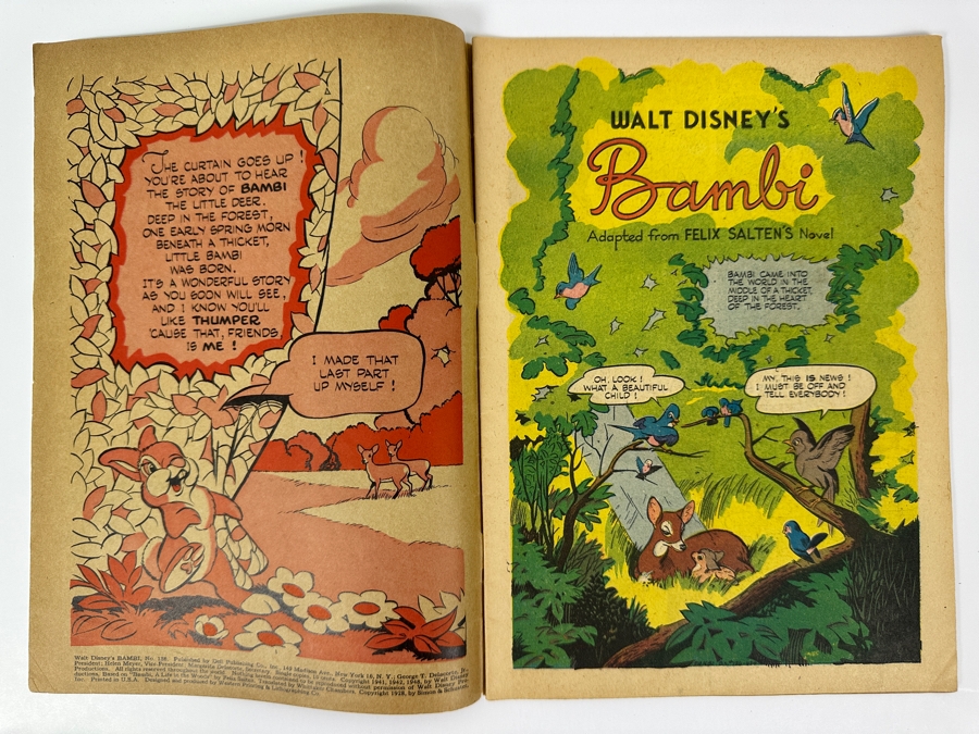 Just Added - Walt Disney's Bambi #186 Dell Comics Vintage 1948 10 Cent Comic Book [Photo 6]