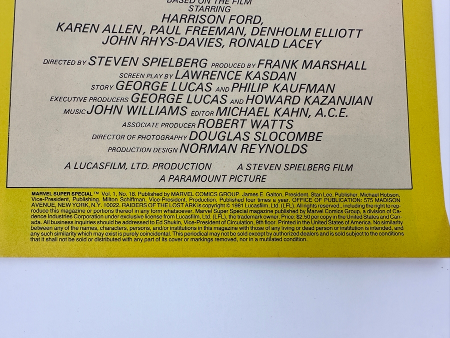 Just Added - Vintage 1981 Marvel Super Special Magazine #18 Raiders Of The Lost Ark Comic Book [Photo 5]