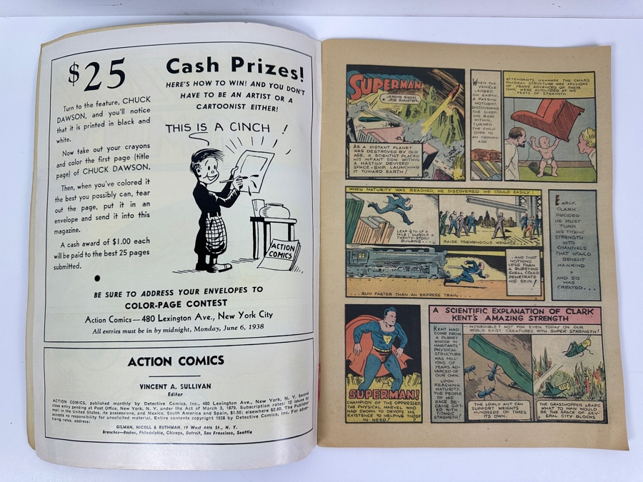 Just Added - Vintage 1974 DC Comics Limited Collectors' Golden Mint Series Reprint Of Action Comics No. 1 Superman [Photo 6]