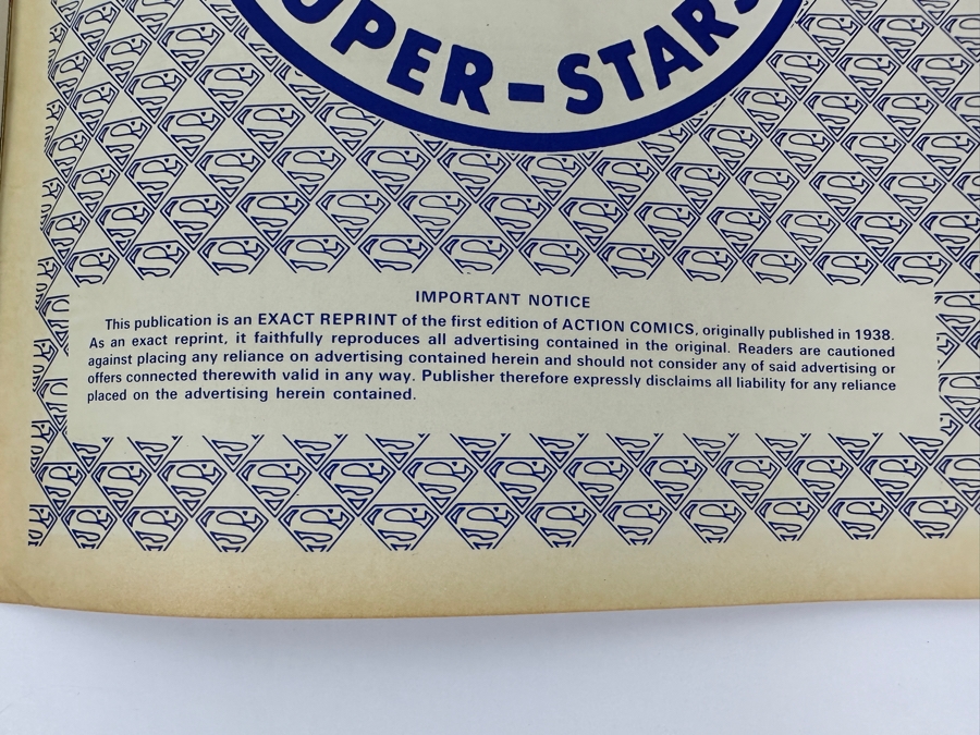 Just Added - Vintage 1974 DC Comics Limited Collectors' Golden Mint Series Reprint Of Action Comics No. 1 Superman [Photo 11]