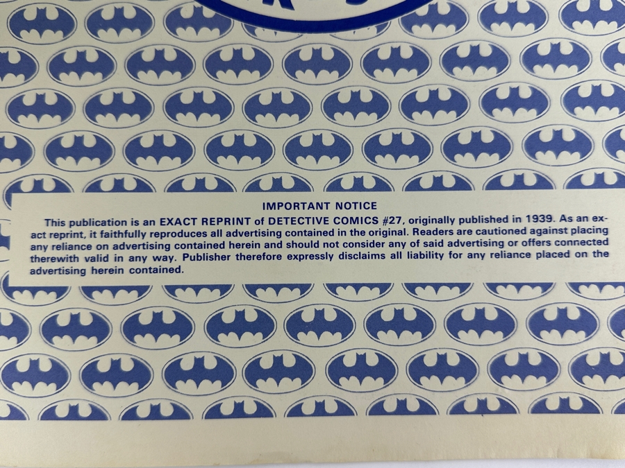 Just Added - Vintage 1974 DC Comics Limited Collectors' Silver Mint Series Reprint Of Detective Comics No. 27 Batman [Photo 12]