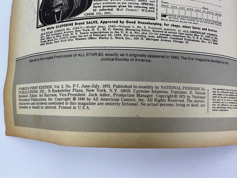 Just Added - Vintage 1975 DC Comics Limited Collectors' Blue Ribbon Series Reprint Of All Star Comics No. 3 Justice Society Of America [Photo 3]