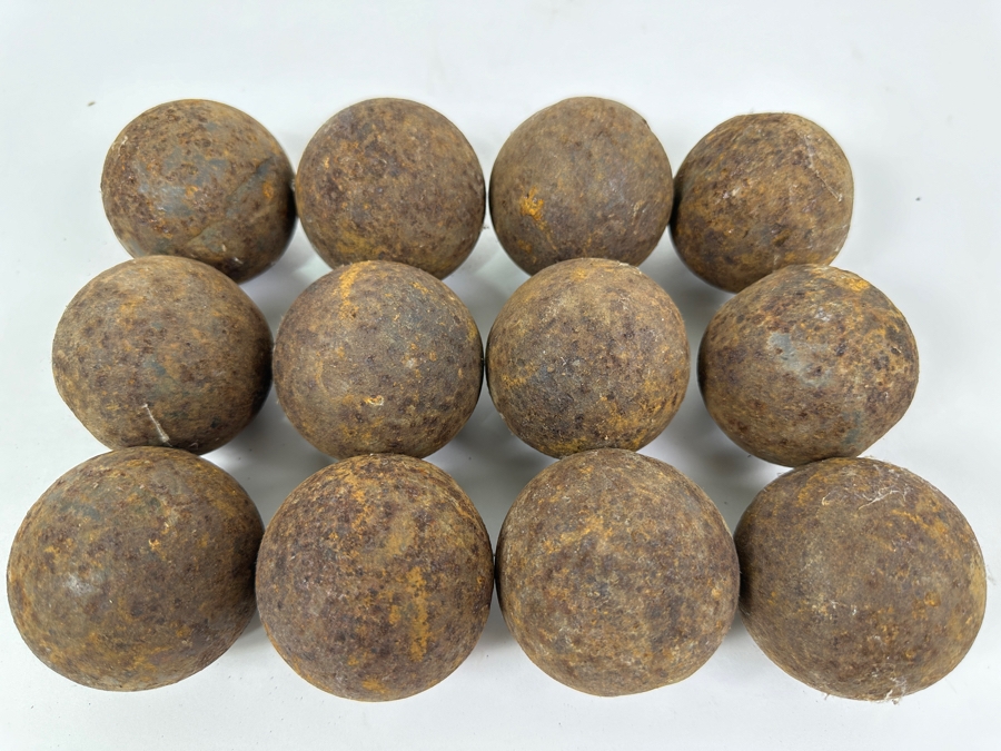 Just Added - (12) Historical Civil War Cannon Balls 2.5'W Weighs 34.6lbs [Photo 3]