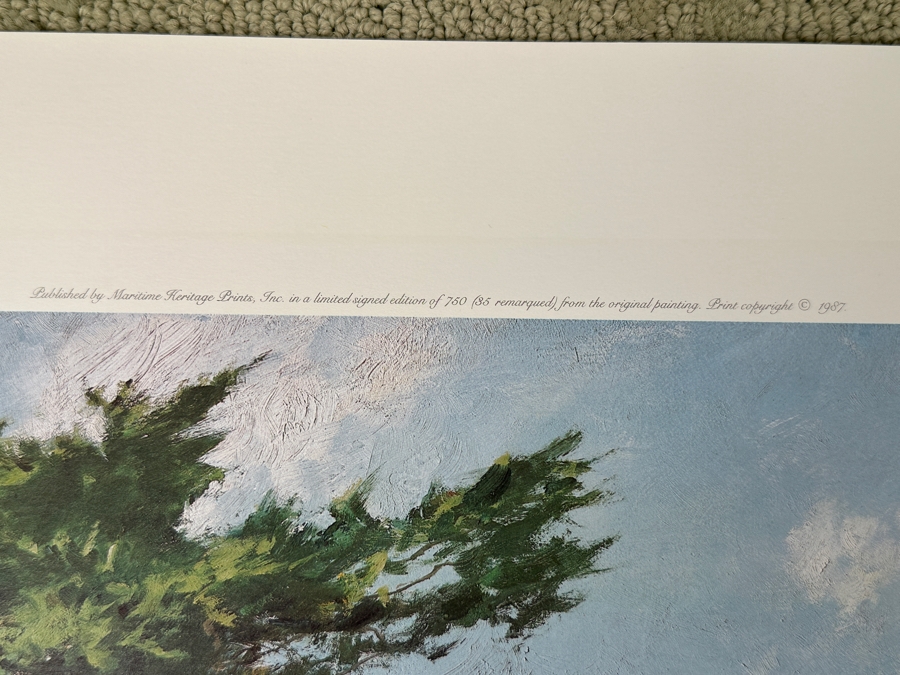 Just Added - John Stobart Artist Hand Signed Limited Edition Print Titled 'The Brig Pilgrim Entering Monterey Bay In 1835' Numbered 662 Of 750 Published By Maritime Heritage Prints 1987 22.5 X 17 [Photo 9]