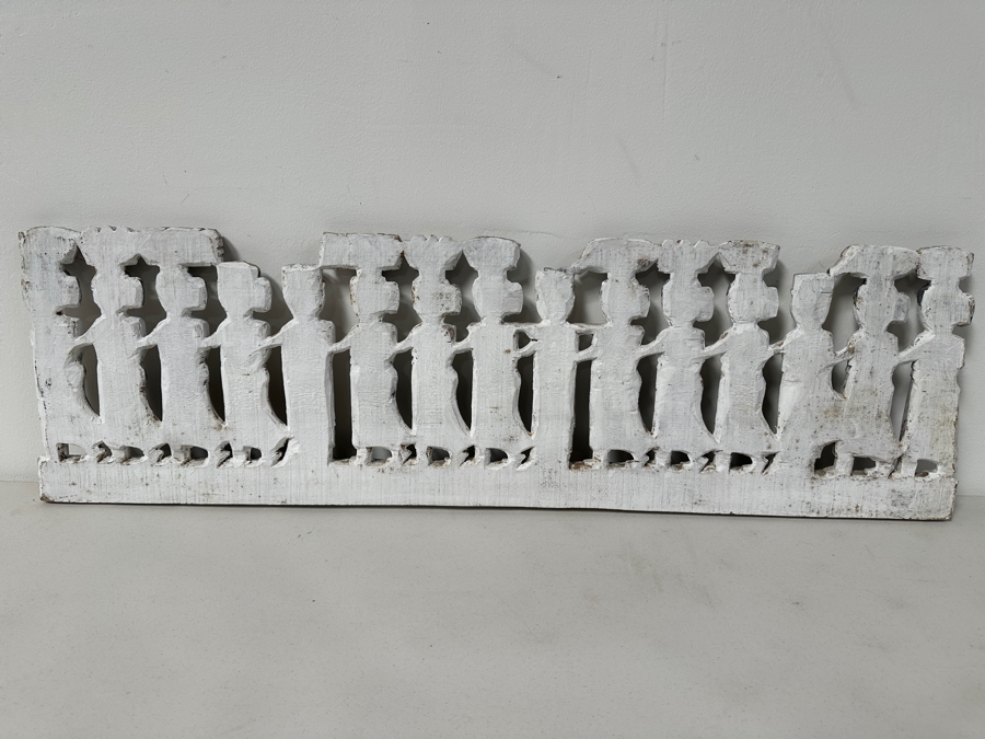 Just Added - Vintage Hand Carved Wooden Balinese Procession Wall Panel 39W X 12H [Photo 5]