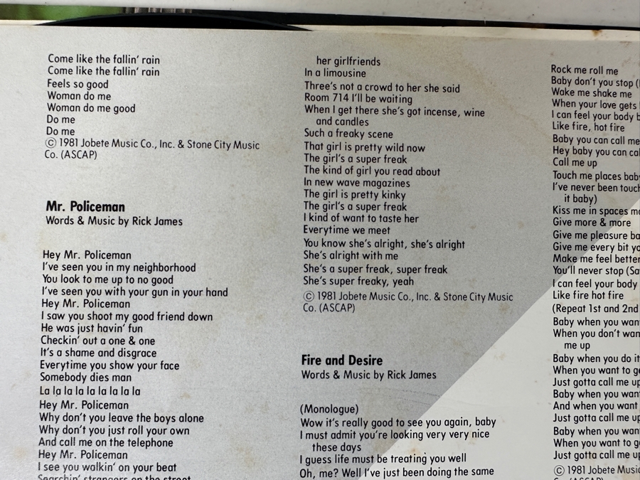 Just Added - Vintage Rick James - Street songs Vinyl Record Featuring Super Freak [Photo 7]