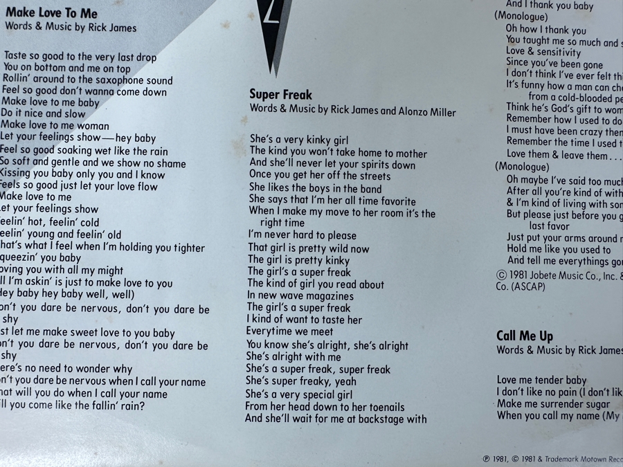 Just Added - Vintage Rick James - Street songs Vinyl Record Featuring Super Freak [Photo 6]