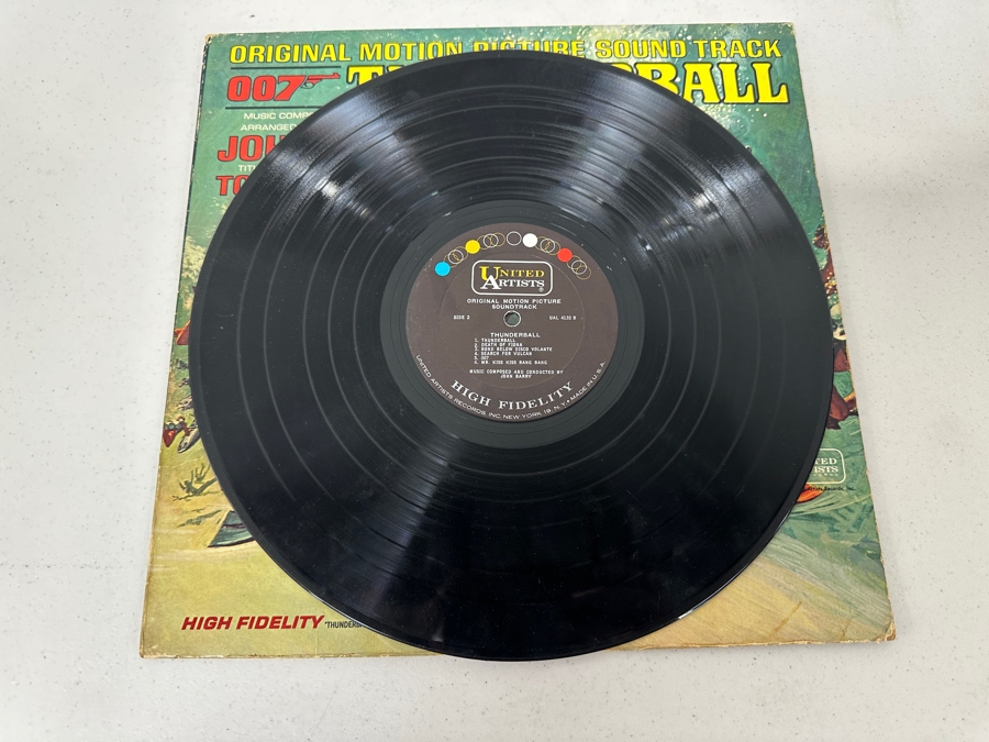 Just Added - Vintage 007 James Bond Thunderball Original Motion Picture Sound Track Vinyl Record [Photo 4]