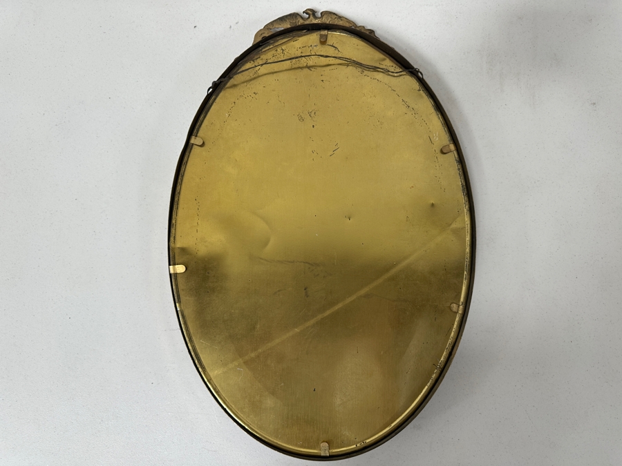 Just Added - Original World War I (WW1) Portrait Drawing Of A Military Soldier With Convex Glass Gilt Metal Frame Crowned By An American Eagle With Shield And Ribbon Motif 14W X 22H [Photo 9]