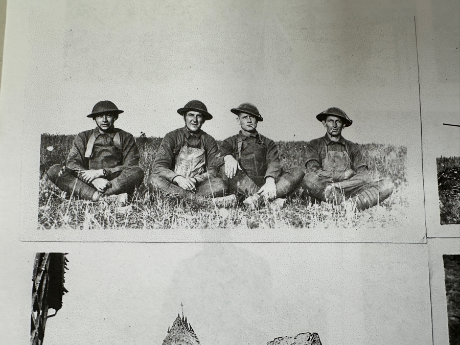 Just Added - Original World War I (WW1) Panoramic Portrait Of The United States Army Company D, 302nd Engineers 58' X 9' With Honorable Discharge Papers for Private First Class George Freeman And Photocopied Pictures of Various Bridges The Unit Built [Photo 33]