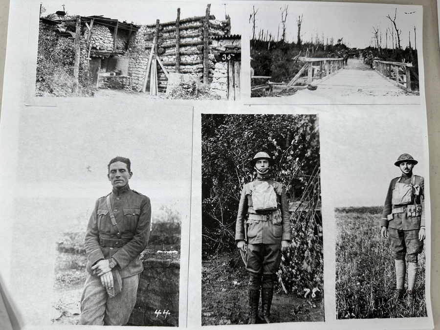 Just Added - Original World War I (WW1) Panoramic Portrait Of The United States Army Company D, 302nd Engineers 58' X 9' With Honorable Discharge Papers for Private First Class George Freeman And Photocopied Pictures of Various Bridges The Unit Built [Photo 34]
