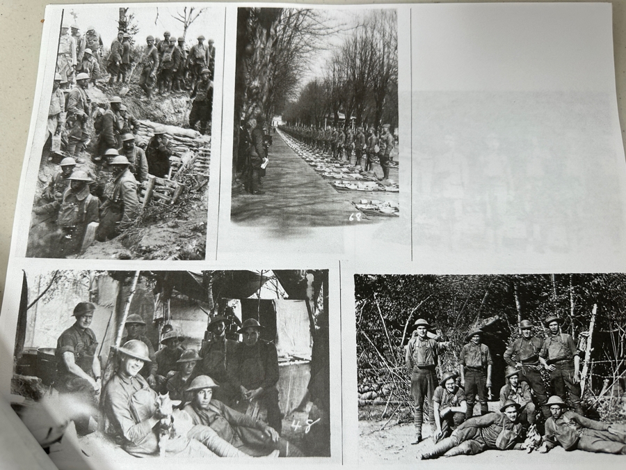 Just Added - Original World War I (WW1) Panoramic Portrait Of The United States Army Company D, 302nd Engineers 58' X 9' With Honorable Discharge Papers for Private First Class George Freeman And Photocopied Pictures of Various Bridges The Unit Built [Photo 39]