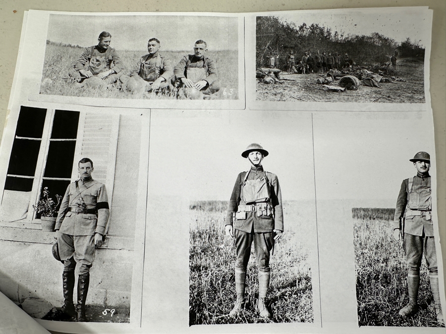 Just Added - Original World War I (WW1) Panoramic Portrait Of The United States Army Company D, 302nd Engineers 58' X 9' With Honorable Discharge Papers for Private First Class George Freeman And Photocopied Pictures of Various Bridges The Unit Built [Photo 43]