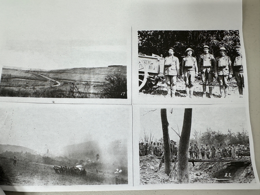 Just Added - Original World War I (WW1) Panoramic Portrait Of The United States Army Company D, 302nd Engineers 58' X 9' With Honorable Discharge Papers for Private First Class George Freeman And Photocopied Pictures of Various Bridges The Unit Built [Photo 40]