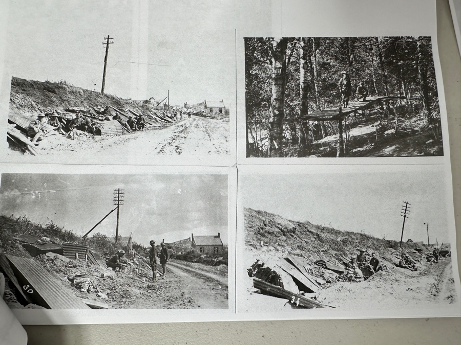 Just Added - Original World War I (WW1) Panoramic Portrait Of The United States Army Company D, 302nd Engineers 58' X 9' With Honorable Discharge Papers for Private First Class George Freeman And Photocopied Pictures of Various Bridges The Unit Built [Photo 38]
