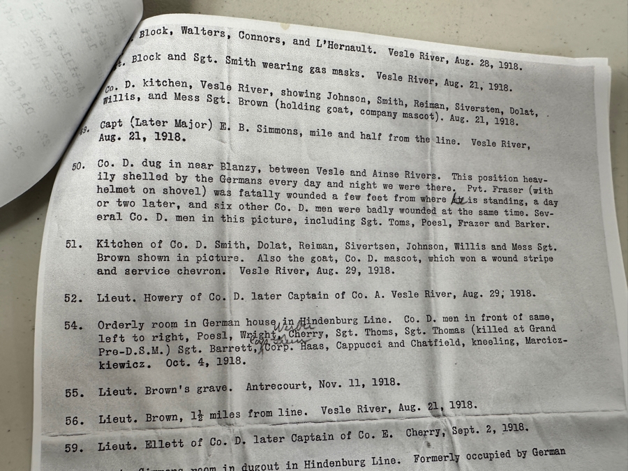 Just Added - Original World War I (WW1) Panoramic Portrait Of The United States Army Company D, 302nd Engineers 58' X 9' With Honorable Discharge Papers for Private First Class George Freeman And Photocopied Pictures of Various Bridges The Unit Built [Photo 49]