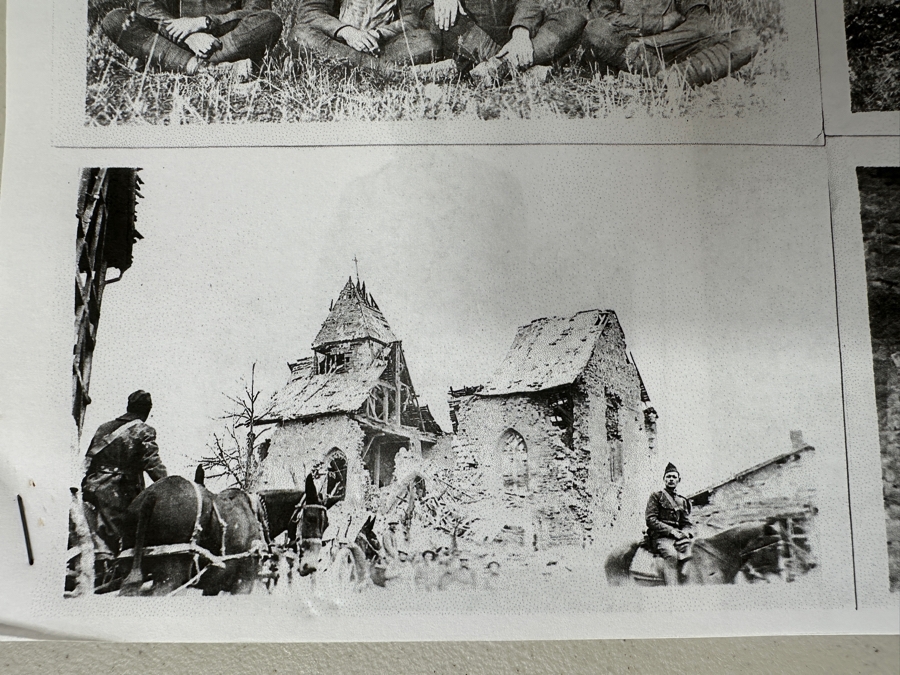 Just Added - Original World War I (WW1) Panoramic Portrait Of The United States Army Company D, 302nd Engineers 58' X 9' With Honorable Discharge Papers for Private First Class George Freeman And Photocopied Pictures of Various Bridges The Unit Built [Photo 32]