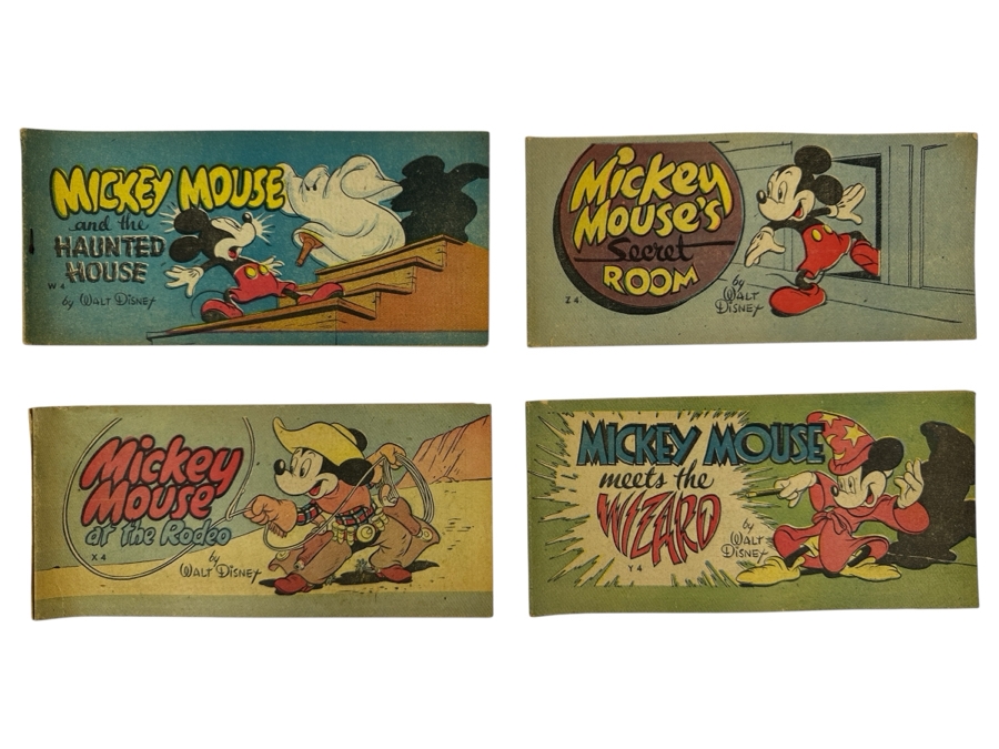 (4) Vintage 1947 Walt Disney Mickey Mouse Mini-Album Comic Books From Cheerios Cereal Box