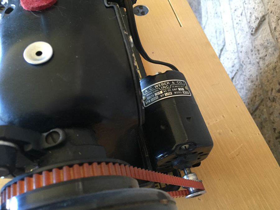 Vintage Pfaff 130 Industrial Sewing Machine and Cabinet With Built In Chair and Sewing Supplies [Photo 13]