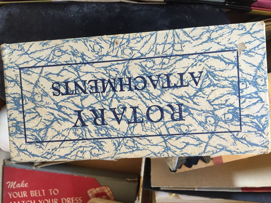 Vintage Pfaff 130 Industrial Sewing Machine and Cabinet With Built In Chair and Sewing Supplies [Photo 28]