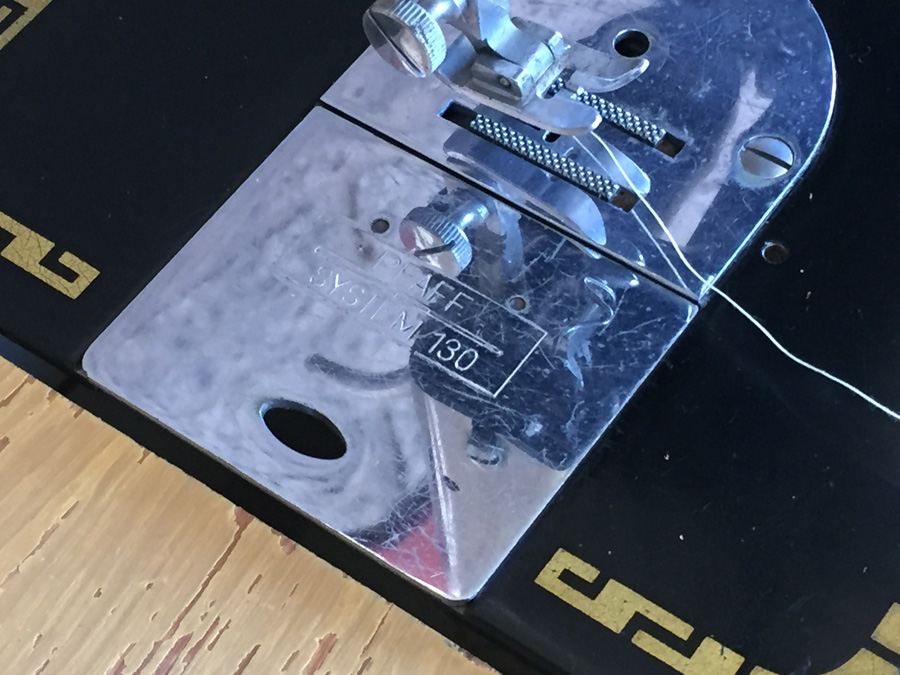 Vintage Pfaff 130 Industrial Sewing Machine and Cabinet With Built In Chair and Sewing Supplies [Photo 14]