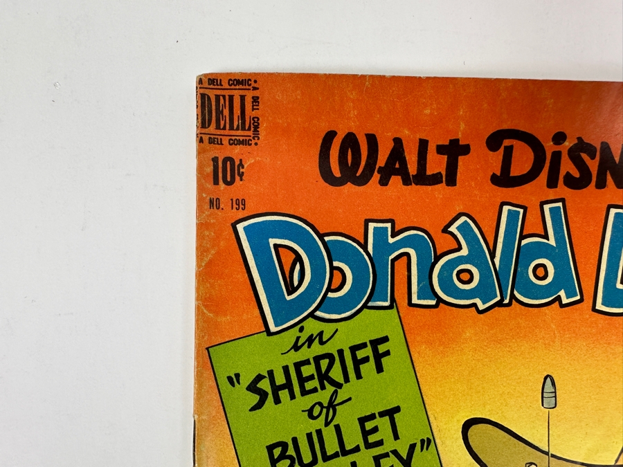 Dell Comics Four Color Walt Disney's Donald Duck In 'Sheriff Of Bullet Valley' #199 Vintage 1948 10 Cent Comic Book Valued Ungraded: $96, 6.0: $317, 8.0: $940 [Photo 2]