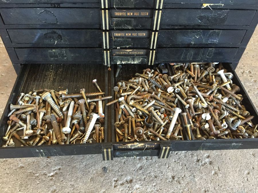 Vintage Black Plastic Dental Cabinet Loaded With Random Nuts, Bolts, and Some Dental Equipment [Photo 15]