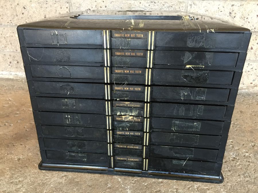Vintage Black Plastic Dental Cabinet Loaded With Random Nuts, Bolts, and Some Dental Equipment [Photo 8]