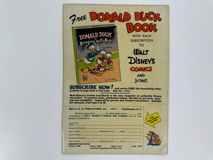 Dell Comics Walt Disney's Comics And Stories #140 Vintage 1952 10 Cent Comic Book Valued Ungraded: $35, 6.0: $114, 8.0: $188 [Photo 3]