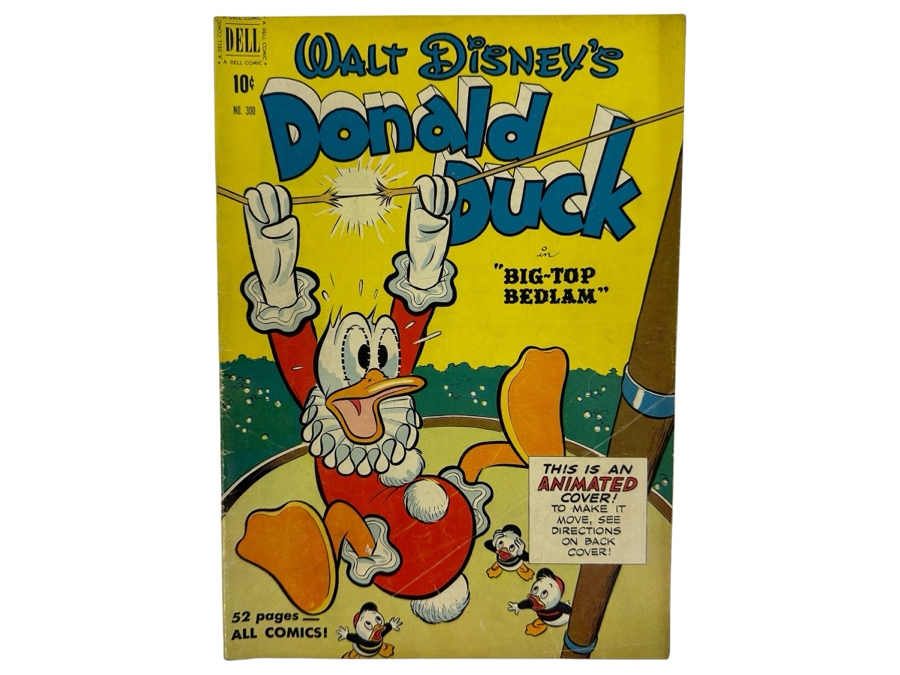 Dell Comics Four Color #300 Walt Disney's Donald Duck In Big-Top Bedlam Vintage 1950 10 Cent Comic Book Valued Ungraded: $41, 6.0: $94, 8.0: $300