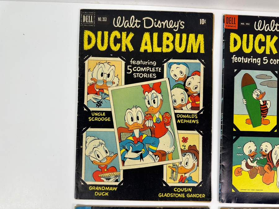Dell Comics Walt Disney's Duck Album #353 1951, #450 1952, #492 1953 & #531 1954 10 Cent Comic Books [Photo 4]