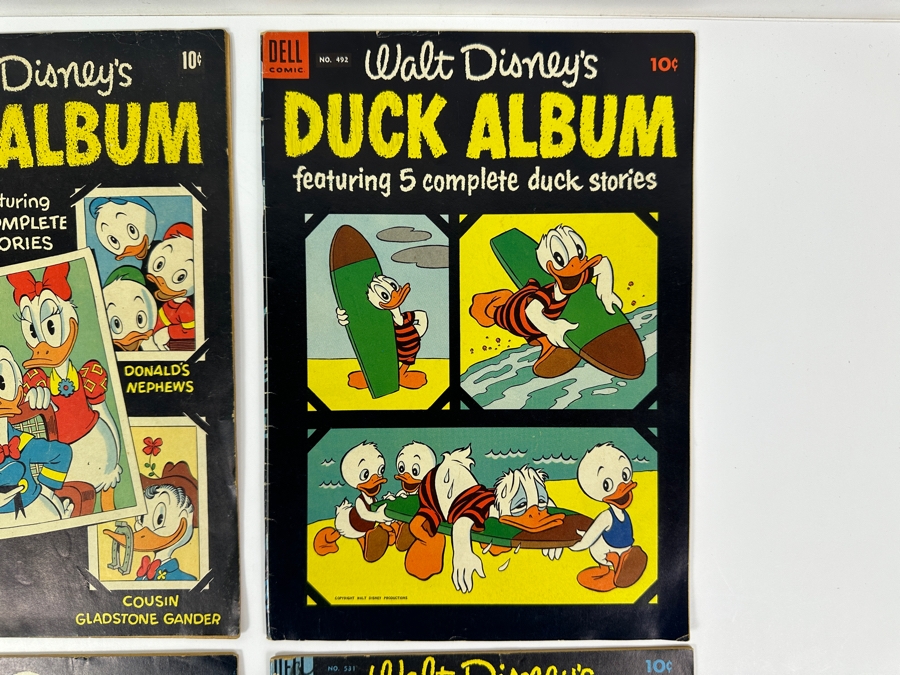 Dell Comics Walt Disney's Duck Album #353 1951, #450 1952, #492 1953 & #531 1954 10 Cent Comic Books [Photo 2]