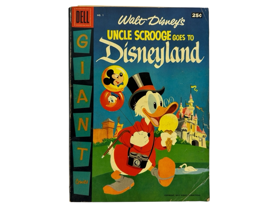 Dell Comics Giant Walt Disney's Uncle Scrooge Goes To Disneyland #1 1957 25 Cent Comic Book