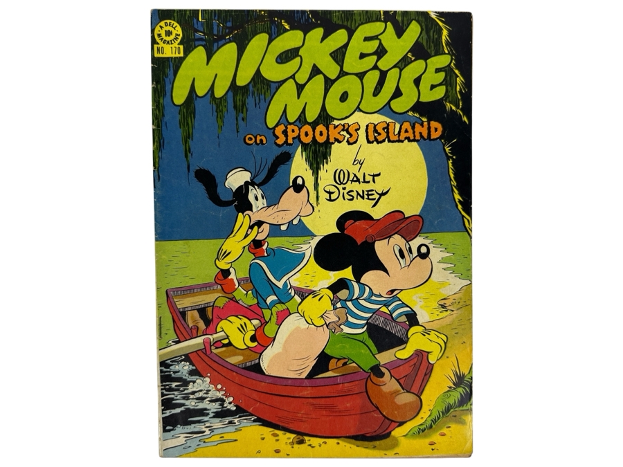 Dell Comics Four Color #170 Walt Disney's Mickey Mouse On Spook's Island Vintage 1947 10 Cent Comic Book Valued Ungraded: $22, 6.0: $156, 8.0: $712