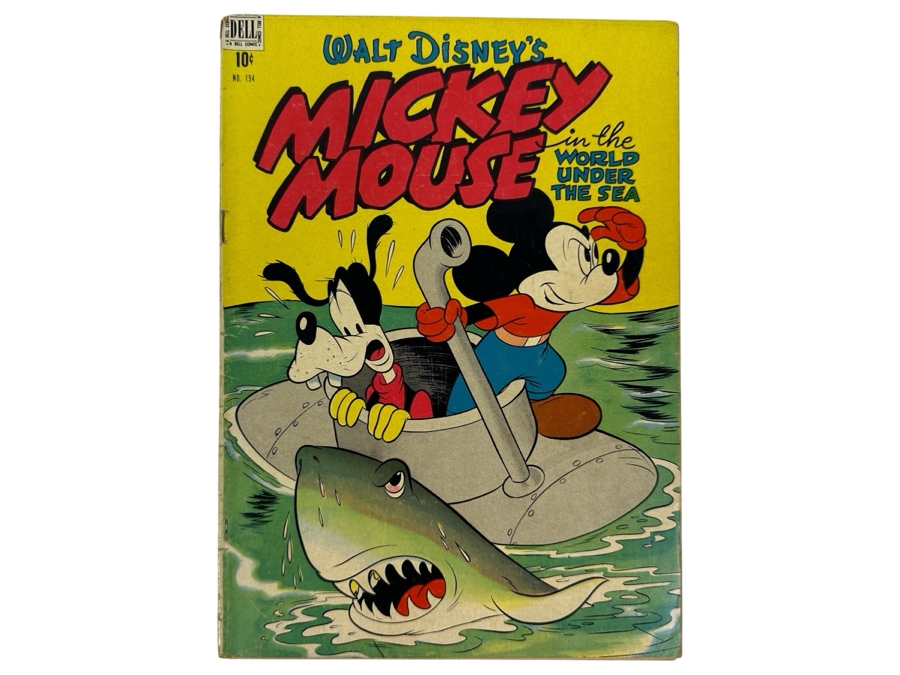 Dell Comics Four Color #194 Walt Disney's Mickey Mouse In The World Under The Sea Vintage 1948 10 Cent Comic Book